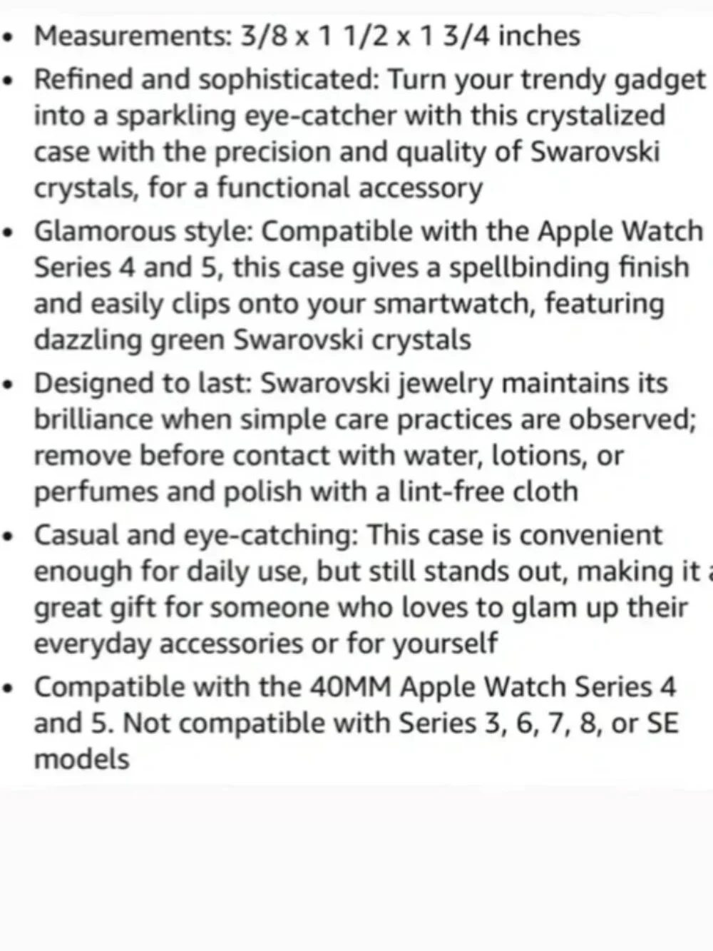 NWT Swarovski Millenia Apple Watch Cover with Green Swarovski Crystals